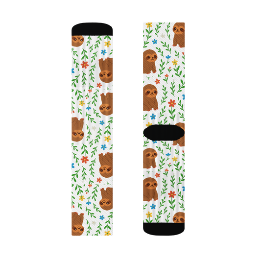 ð Sloth Small Floral Crew Socks (100% off)