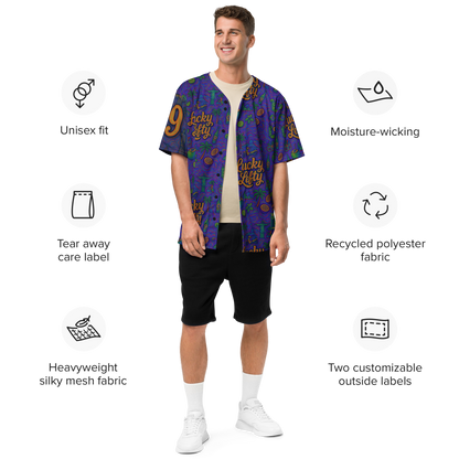 Purple Brazilian Psychedelic Design Baseball Jersey