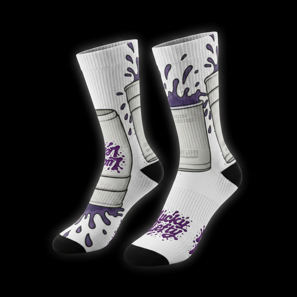 Double Cup Purple Syrup Crew Socks