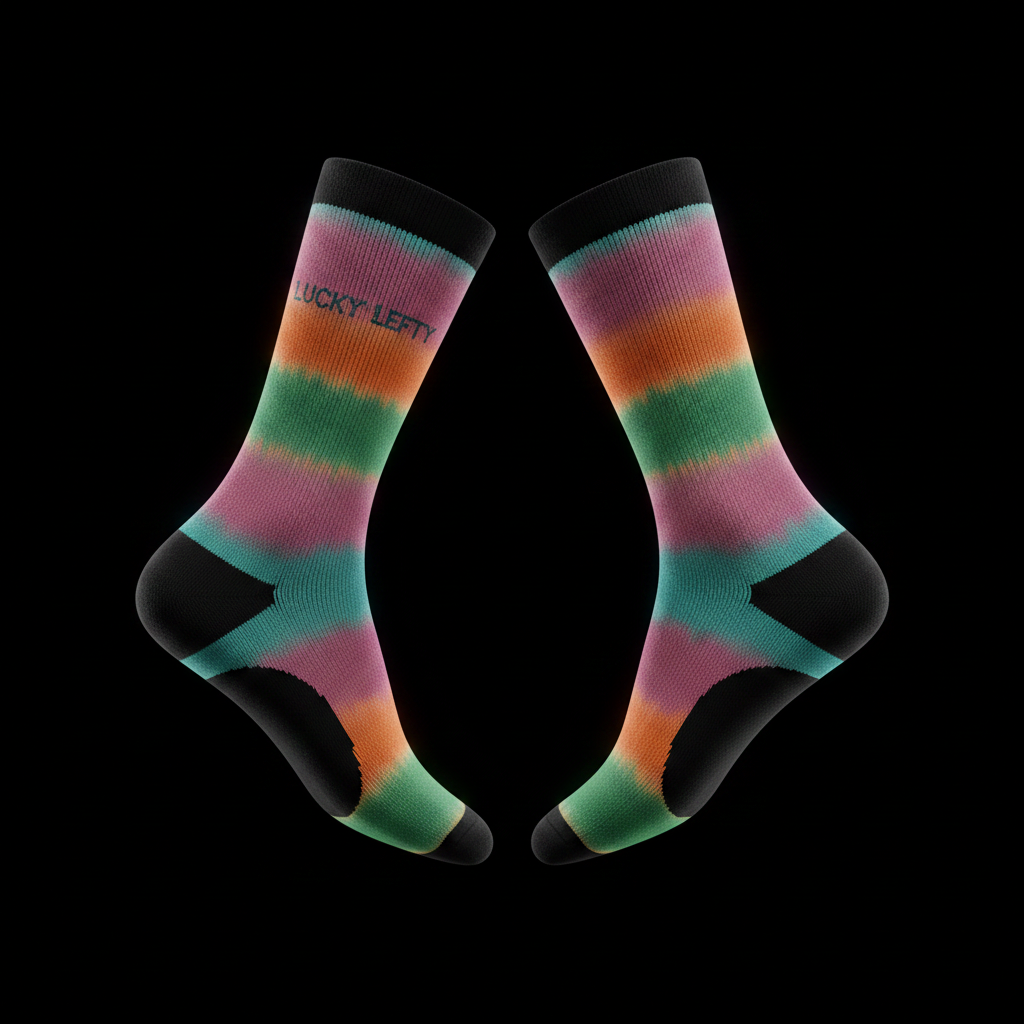 Pink Blue Green Orange Tie-dye Stripe Socks