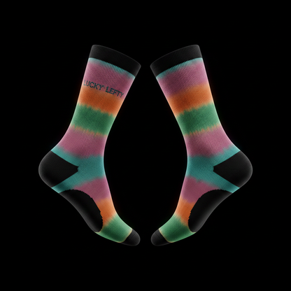 Pink Blue Green Orange Tie-dye Stripe Socks
