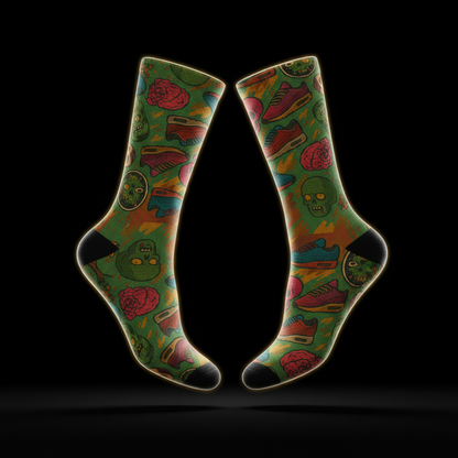 Skull and Sneaker Crew Socks