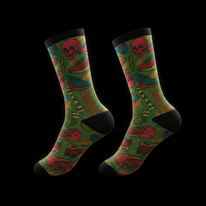 Skull and Sneaker Crew Socks