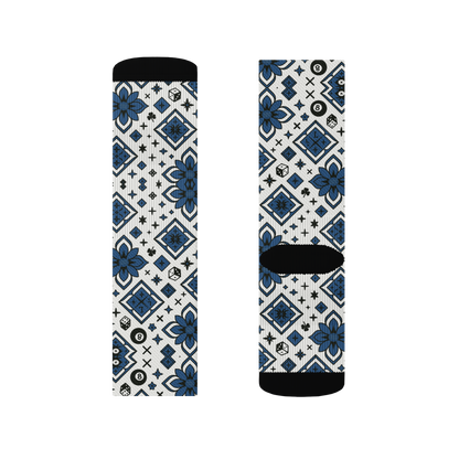 🎁 Eight Ball Diamond Floral Crew Socks (100% off)